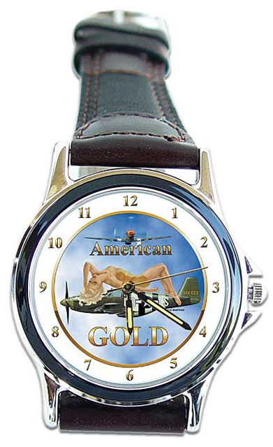 P-51 Mustang American Gold Wrist Watch